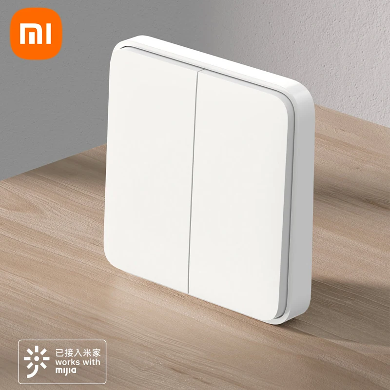 Xiaomi Smart Wireless Switch Double Keys No-wiring Long Endurance Free Placed Fast Response Remote Control for Mijia Mi Home APP