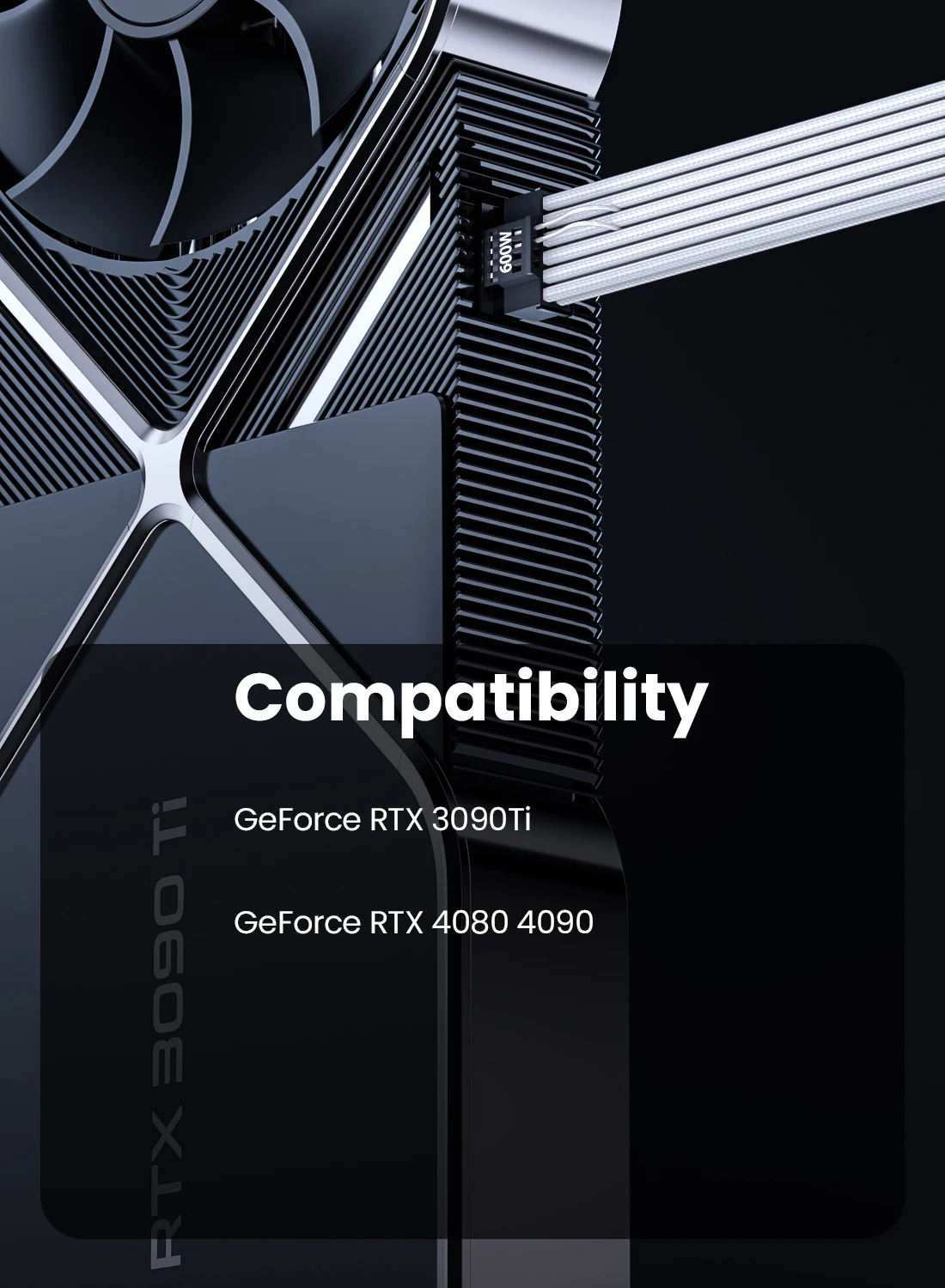 كابل تمديد Fasgear ذكر إلى PCI-e 5.0 أنثى بأكمام 1 قدم 12VHPWR متوافق مع سلسلة RTX 3090 Ti و4000 و5090 5080 5070Ti