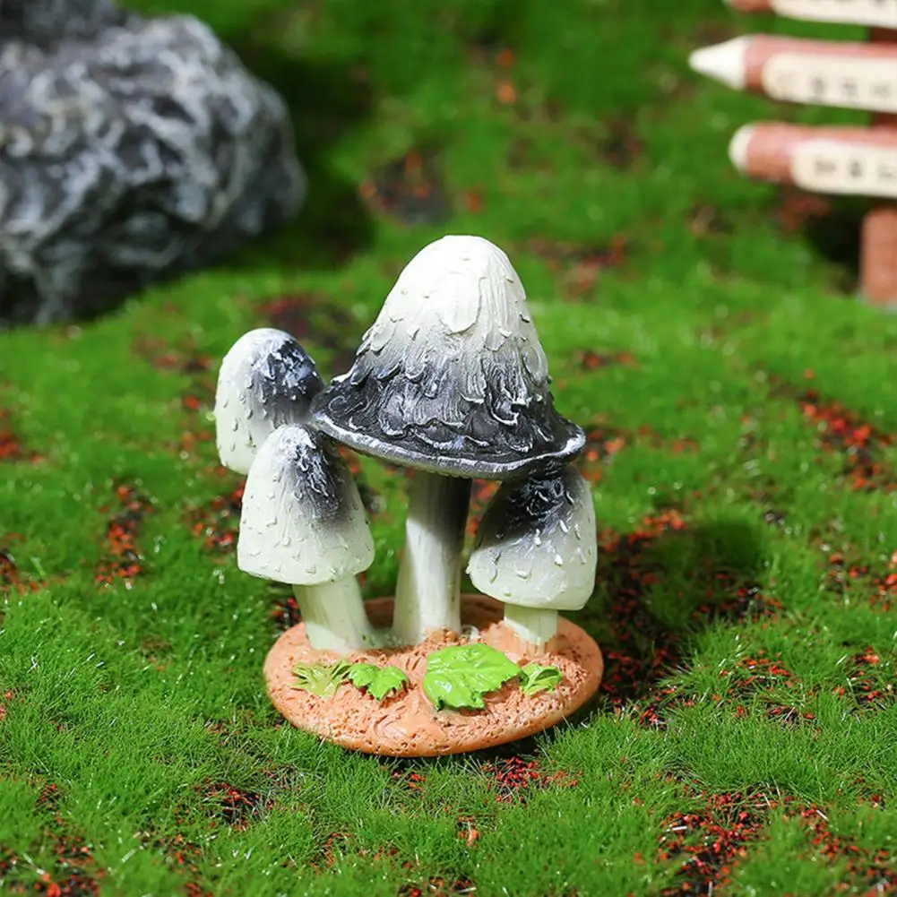 Figurine Handicraft Artificial Mushroom Model Vibrant Mini Mushroom Statue Realistic Diy Fairy Garden Ornament for Widely