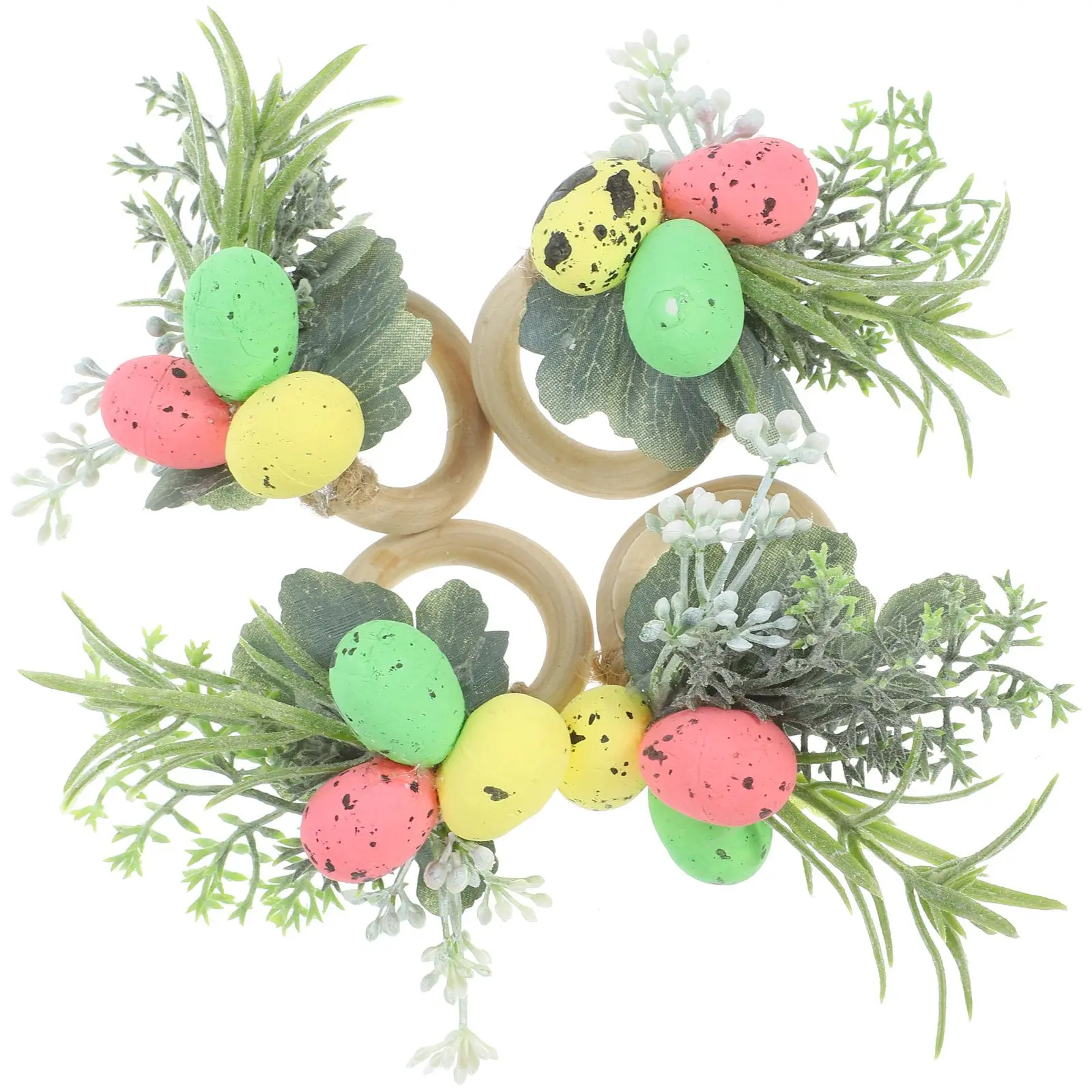 

4 Pcs Napkin Rings Easter Decor Plastic Egg Shaped Buckles Home Party Hotel Restaurant Table Setting Serviette Holders