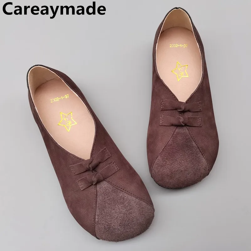 

Careaymade-Genuine leather women's shoes, soft soles flats,cowhide shallow mouth breathable,handmade original single shoes