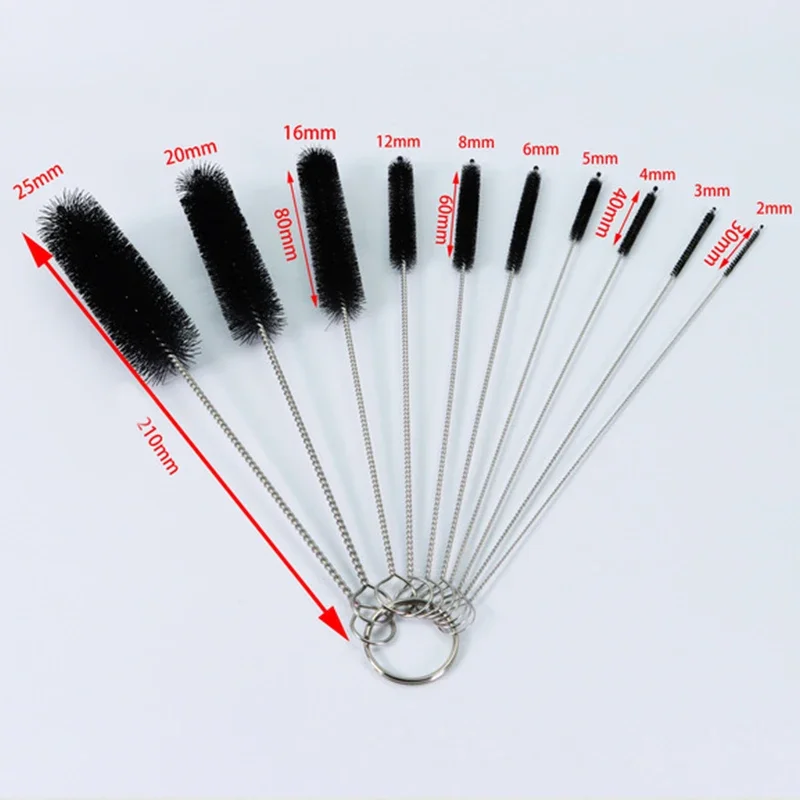 10pcs Nylon Bottle Straw Household Cleaning Brush Set Kitchen Cleaner Brushes Bristle Kit Pipe Tube Bottle Straw Washing Kettle