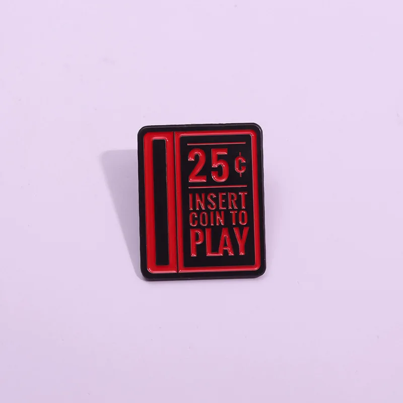 Video Game Arcade Enamel Pins INSERT COIN TO PLAY Brooches Lapel Metal Badges Cartoon Funny Jewelry Gift for Friends Wholesale