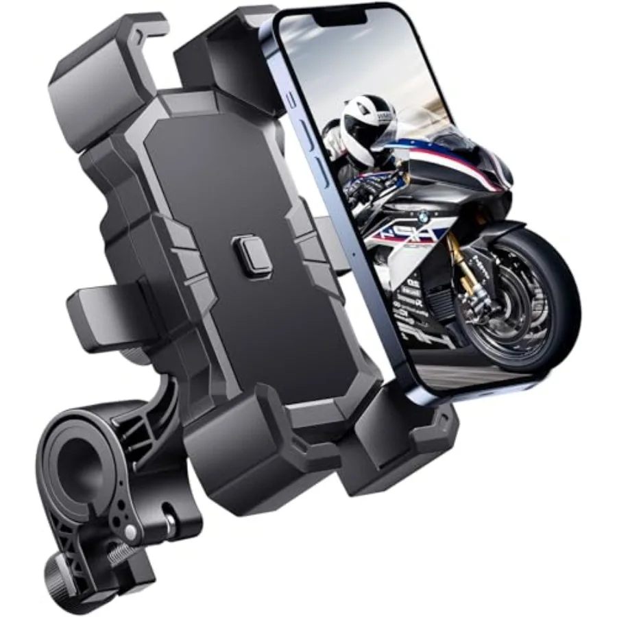 

Universal Bike Phone Holder for Handlebar Motorcycle ATV Scooter Adjustable Cell Phone Clamp Compatible with iPhone 15 Pro Max