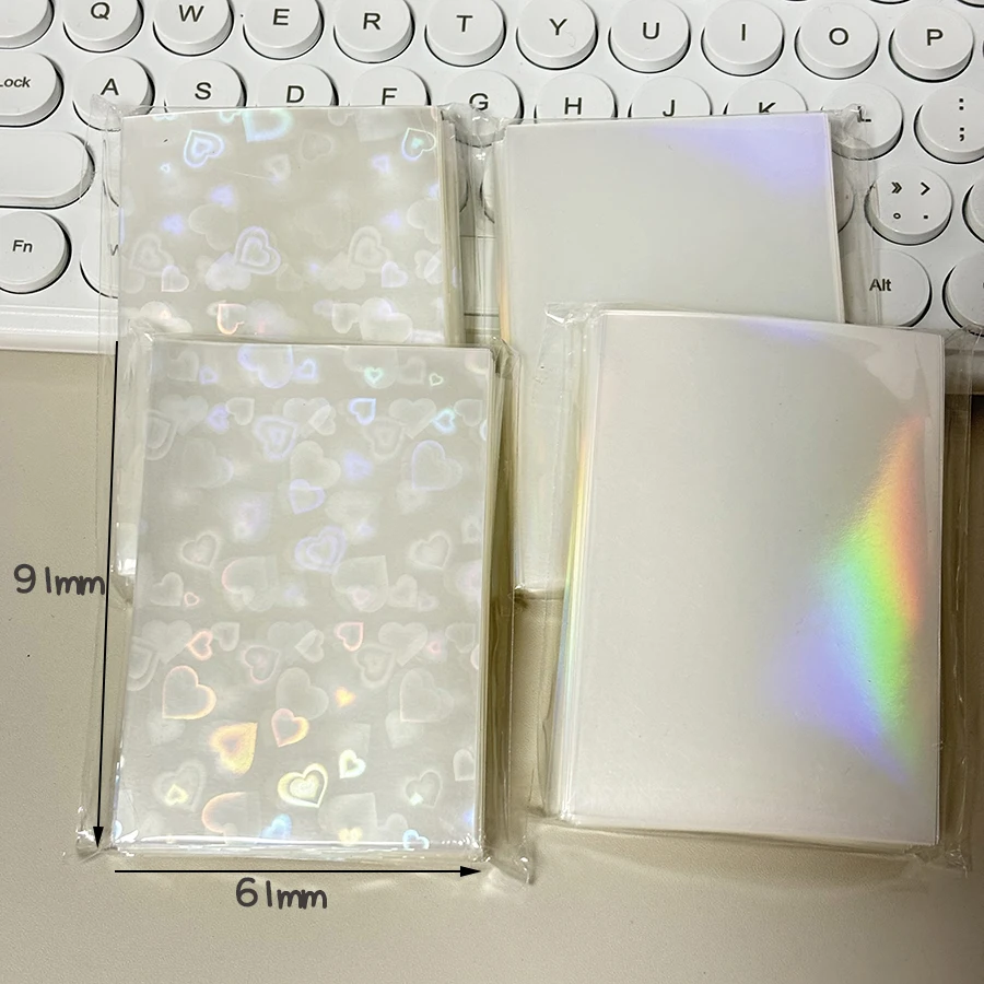 SKYSONIC 50pcs Kpop Card Sleeves 61x91mm Matte Laser Holder For Holo Postcards Top Load Films Photocard Game Cards Protector