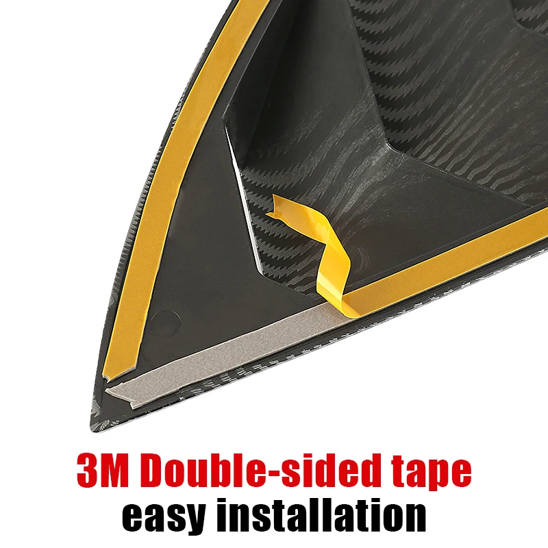 ألياف الكربون سيارة الخلفي الثلاثي كوة الإطار الزخرفية ملصقات الكسوة اكسسوارات ل تسلا نموذج Y 2021 2022 2023 2024 2025 #5