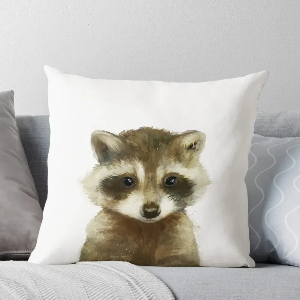 Little Raccoon Throw Pillow autumn pillowcase pillows decor home Pillow