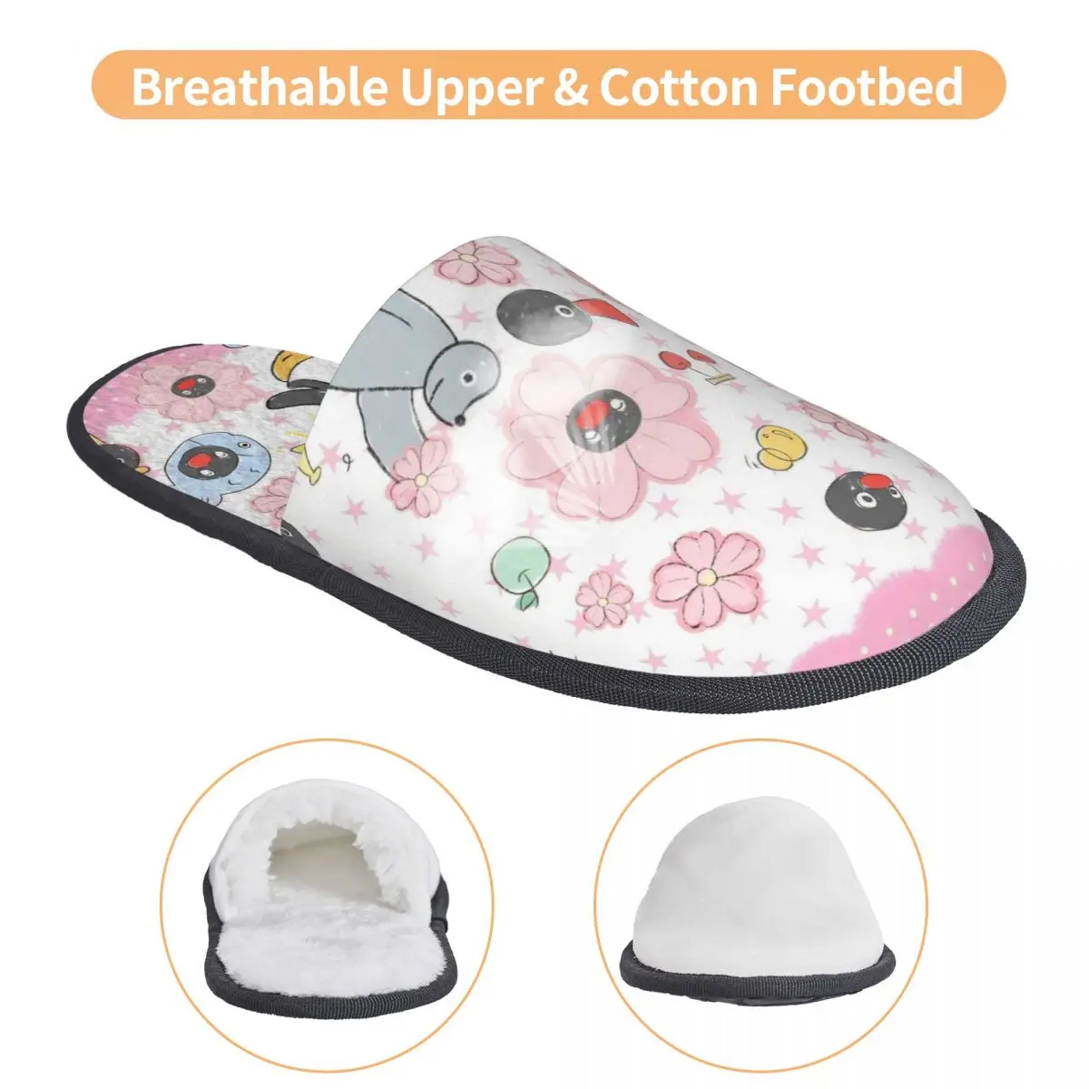 شبشب Noot Pingu Furry غير قابل للانزلاق على شكل بطريق كرتوني مريح من إسفنج الذاكرة في الداخل #3