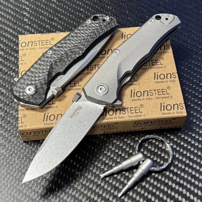

Steel Lion M390 Titanium Carbon Fiber Ceramic bearing with Tool Outdoor Camping Survival Gift Pocket EDC Folding Knife