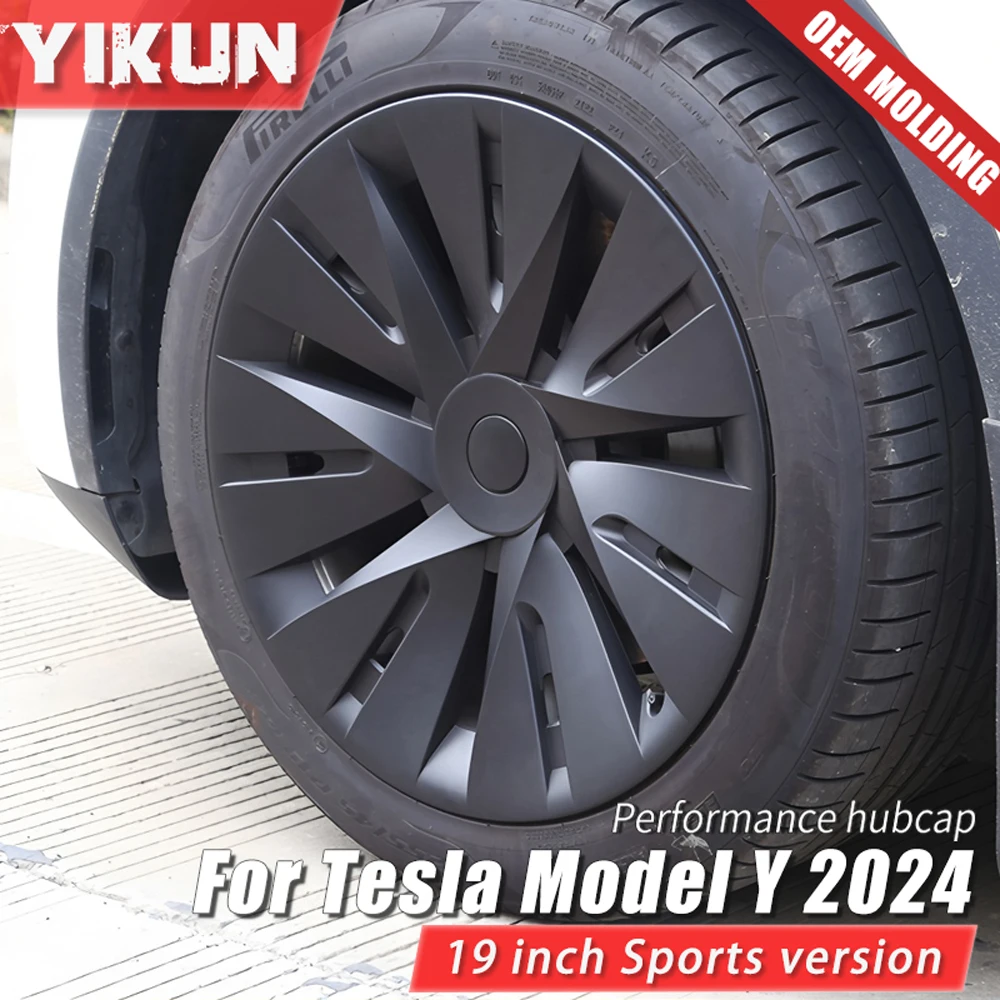 

4PCS Hub Cap for Tesla Model Y 2019-2024 Performance Replacement Wheel Cap Automobile Hubcap 19-Inch Full Rim Cover Accessories