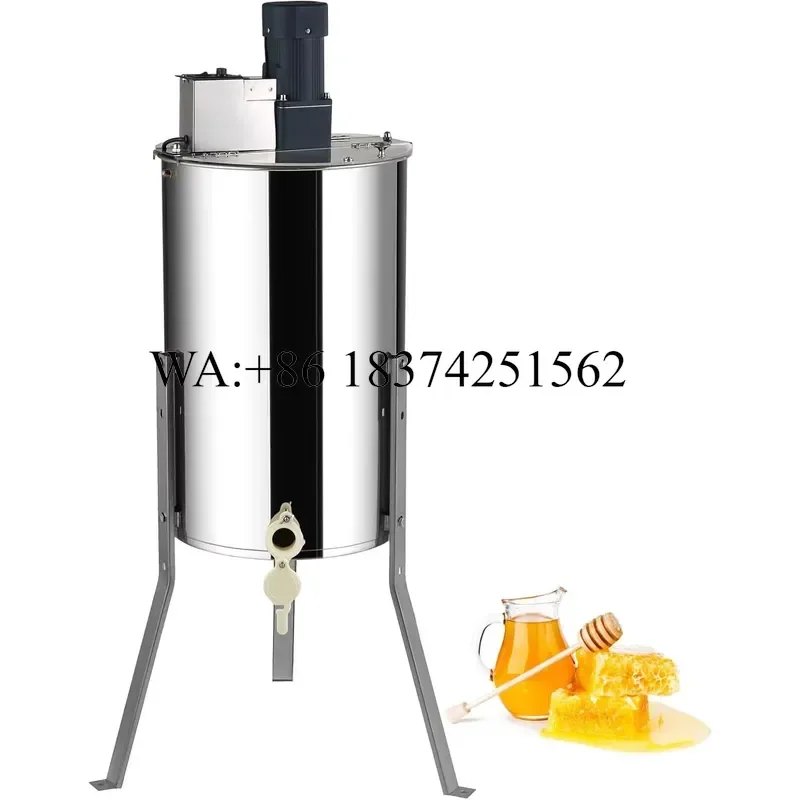 Wmwmnu for Honey Extractor 2 4 Frame Stainless Steel Beekeeping Extraction Honeycomb Drum Spinner with Transparent