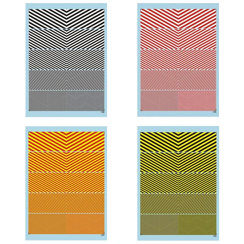 1PCS Car Model Waterslide Decal Warning Caution Diagonal Stripe Pattern Water Slide Transfer Modified Stickers for DIY Upgrading