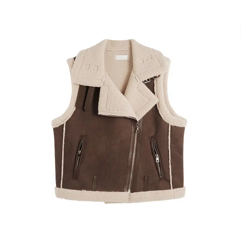 Fleece Women Vest Waistcoat Female  Sleeveless Jacket Ladies Warm Thick   Coat Outerwear Vintage s G62