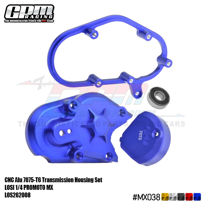 

GPM Aluminum 7075 Transmission Housing Set For LOSI 1/4 Promoto-MX Motorcycle