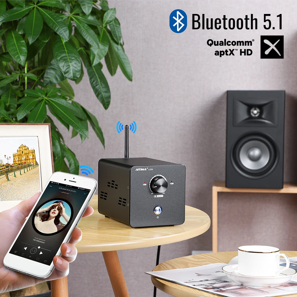 Aiyima-HifiUSBステレオオーディオアンプ,a200,tpoda3255,200wx2,aptx hd,bluetooth 5.1,ホームアンプ