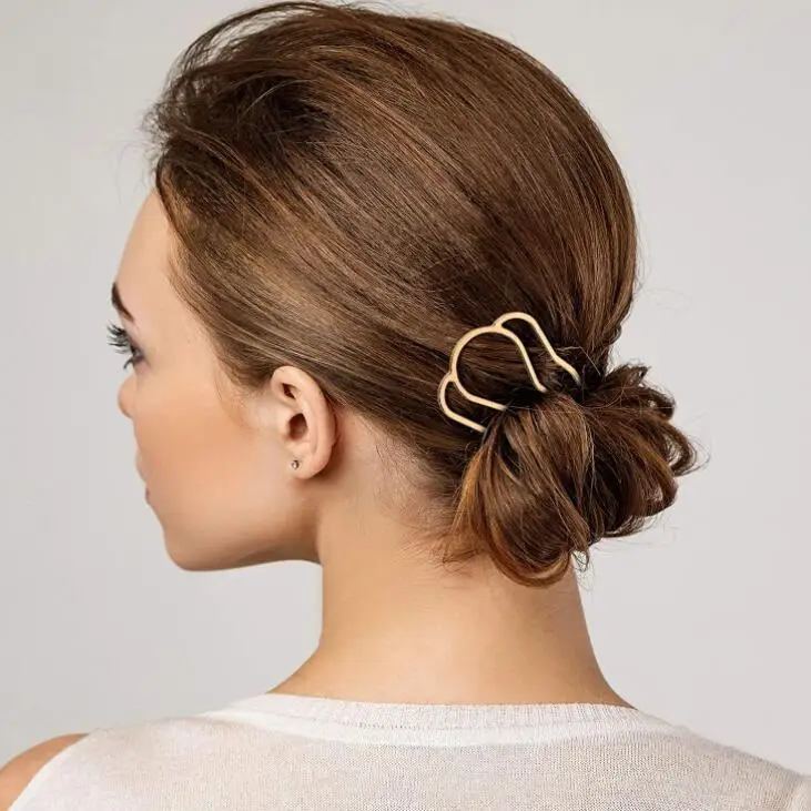 Bâton de pince à cheveux en forme de U pour femmes, peigne latéral, épingles à 4 dents, épingle à cheveux chignon, outil de coiffure, bijoux, accessoires exécutifs, 5 pièces