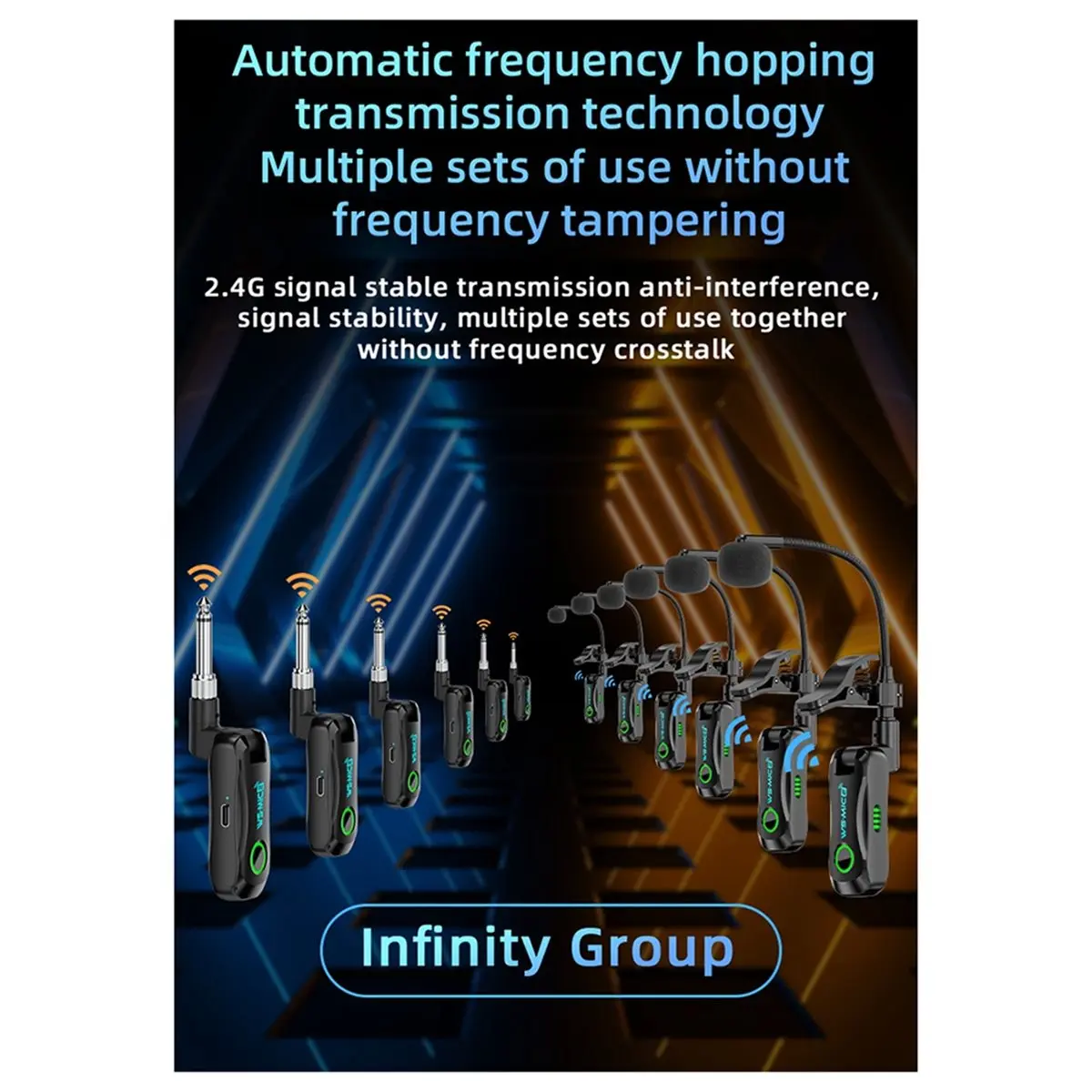 

A23G 2.4GHz Mic Wireless Guitar System Rechargeable Audio Wireless Guitar Transmitter Receiver for Guitar Electric Instrument