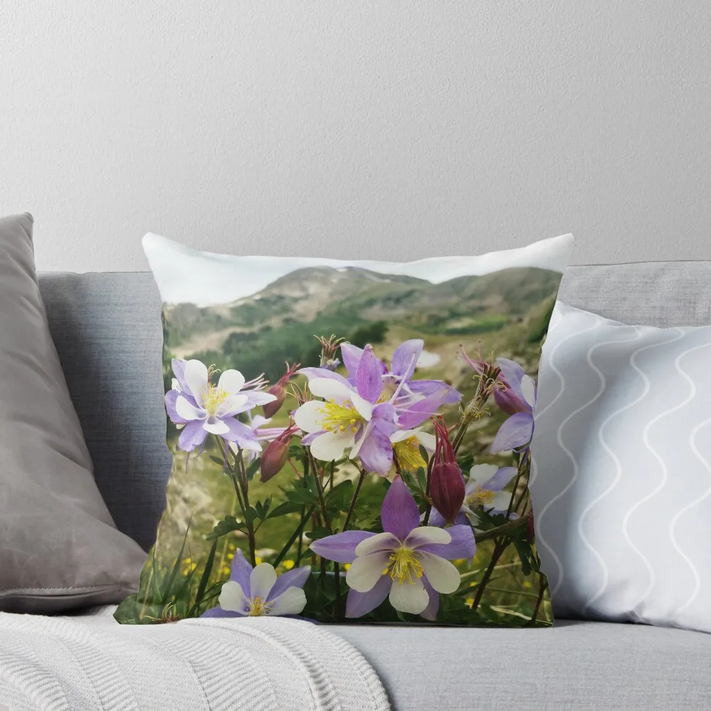 Colorado Columbine Flowers Throw Pillow Christmas Covers Decorative pillowcase pillow