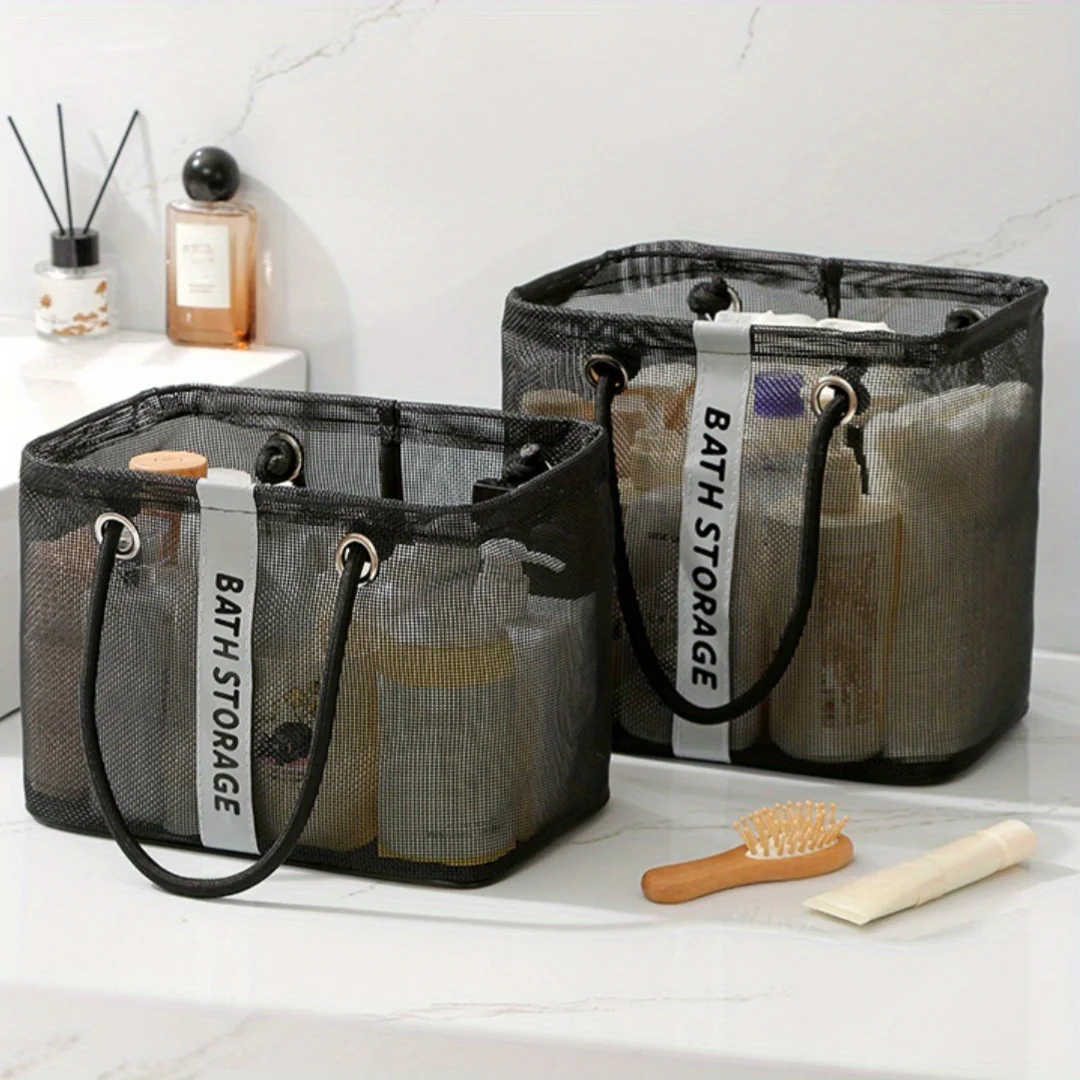 Mesh Large Shower Caddy Basket Portable,Quick Dry Hanging Toiletry Bag,Handle Bath Organizer for College Dorm, Gym, Camp, Travel