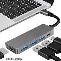 5 Ports USB C Hub to 4K HDMI-Compatible PD fast charge USB 3.0 2.0 HUB Type C Charging Docking for MacBook iPad Samsung