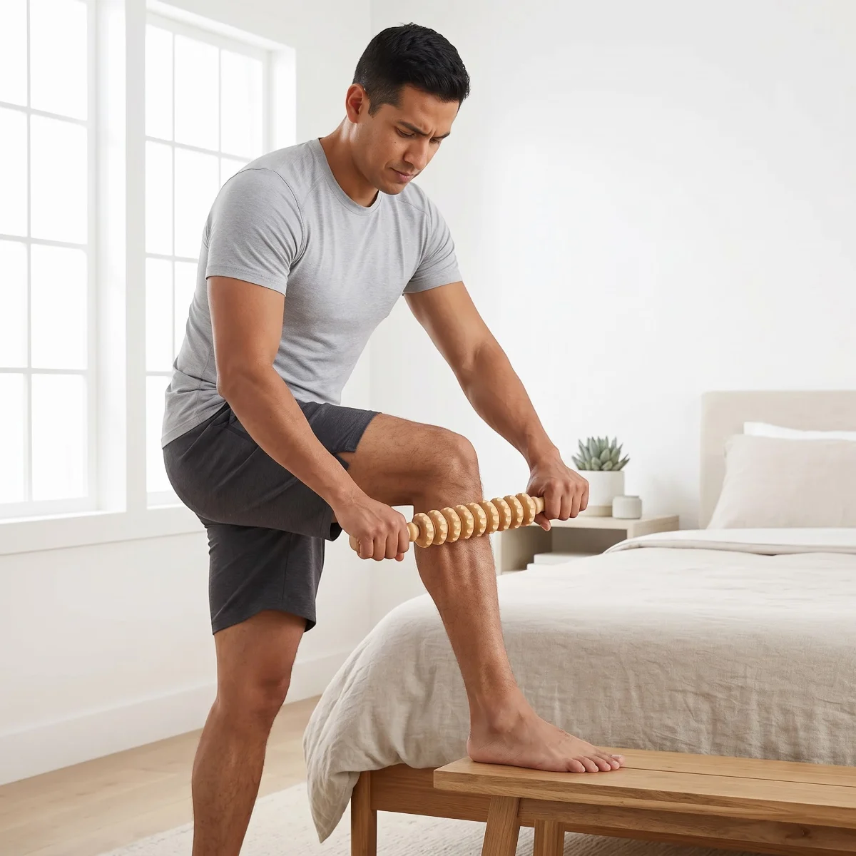 Wooden Massage Tools Set Handheld Roller Massager for Body Muscle Relief