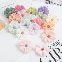 50pcs Artificial Flowers Cheap Pink Daisy Head Mini Home Wedding Decorations Diy Scrapbook Fake Plant Christmas Wreath Headdress