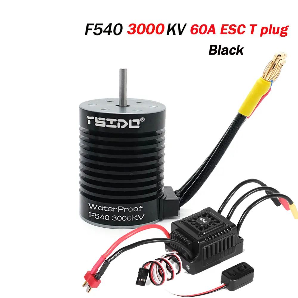 YSIDO RC Deel Waterdichte F540 3000KV 4370KV Borstelloze Motor W/60A ESC voor Wltoys 144001 124019   RC 124018   Vrachtwagenbuggy
