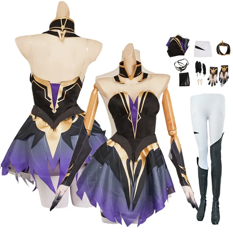 

Dagger Cosplay Costume Adult Women Dress Pants Mask Earring Gloves Neckwear Outfits Halloween Carnival Party Suit