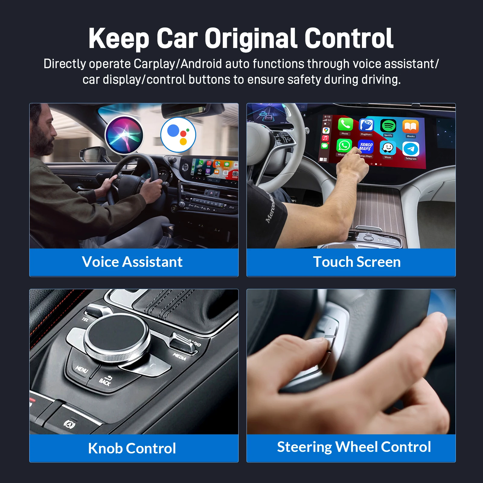 Adattatore Mini CarPlay wireless Dongle CarPlay cablato a wireless Adattatore wireless CarPlay Plug and Play per auto Android iOS da