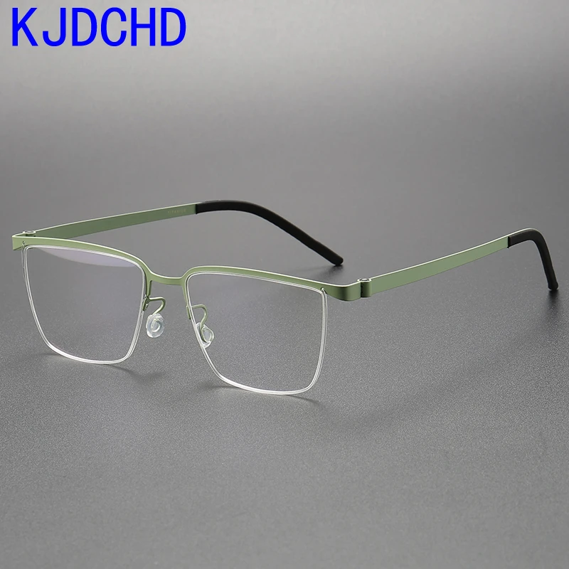 

Pure Titanium Glasses Frame for Men Square Myopia Prescription Optical Eyeglasses 2023 New Metal Half Korean Screwless Eyewear