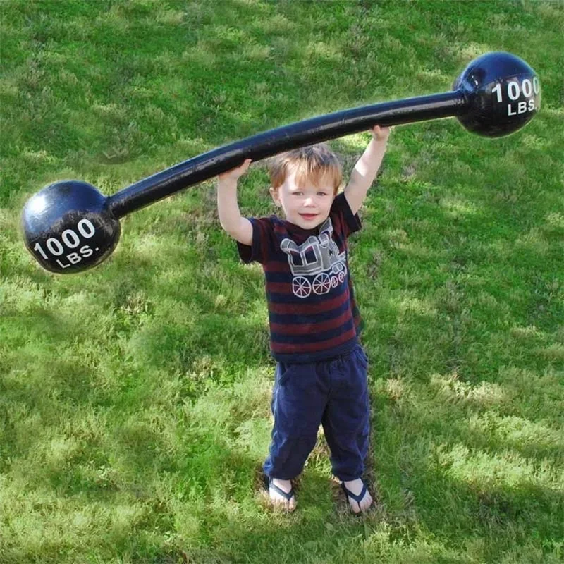 Mancuernas de PVC gruesas inflables para niños, accesorios de fiesta divertidos, juguetes de Fitness interactivos para padres e hijos