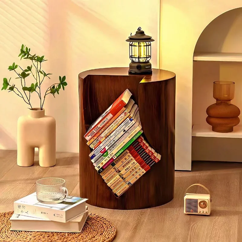 

Light Luxury High-end Simple Side Table, Sofa Living Room Creative Wooden Pile Storage Internet Celebrity Book Side Cabinet