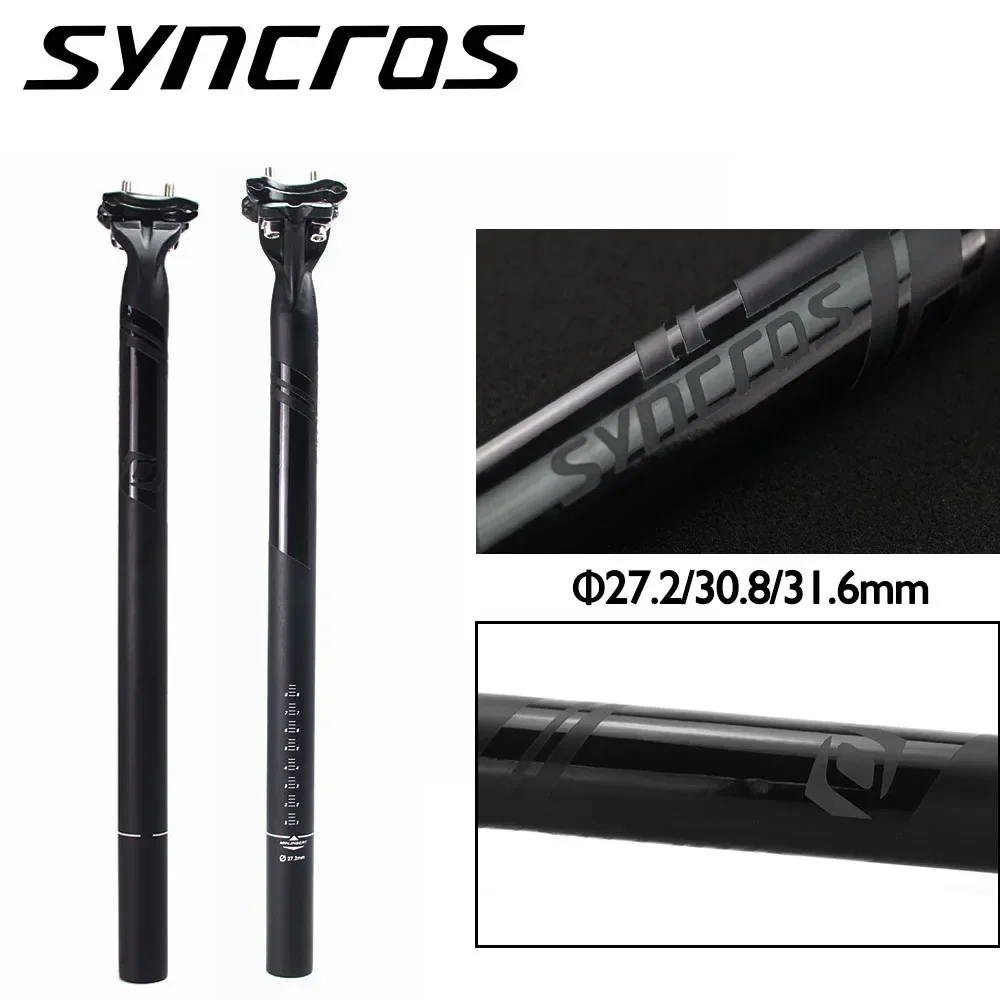 Half Matte Half Gloss Syncros Full Carbon Fiber Seat Tube MTB Bicycle Parts Road/Mountain Bike Setposts 27.2/30.8/31.6*350/400mm