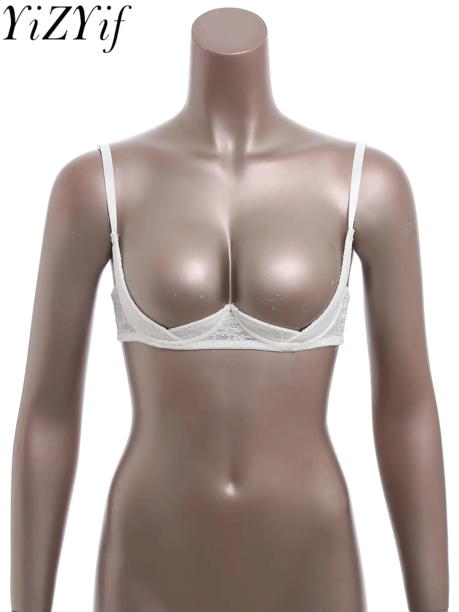 

Women Alluring Dating Night Floral Lace Bra Tops Chest Exposed Push-up Underwire Shelf Bra Lingerie for Anniversary Honeymoon