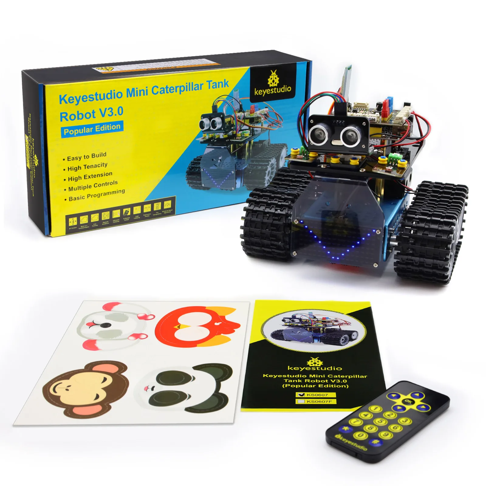 Newly Version! Keyestudio Mini Tank Robot Car V3.0 For Arduino Robot Car Kit Electronics Exploration Kit STEM Kit