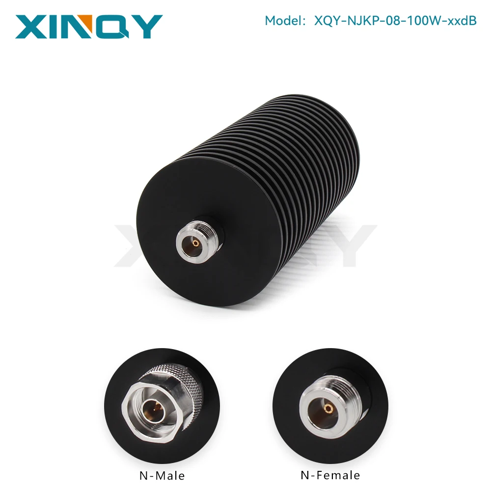 XINQY 100W High-power Round N-type 8GHz Fixed Attenuator RF Signal Attenuation 10/20/30/40/50/60dB