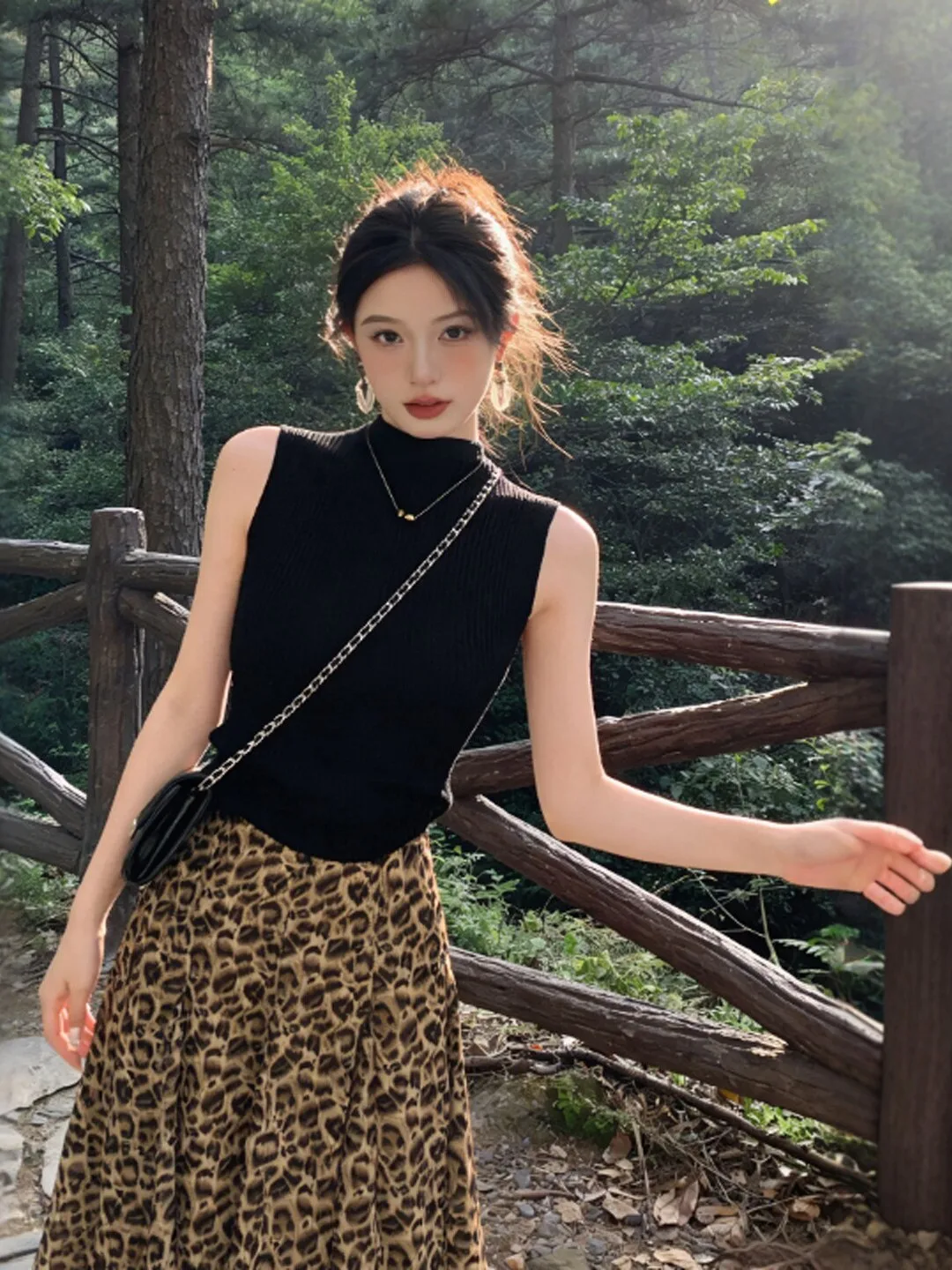 

Unique Floral Print Halter Neck Vest Top And Skirt Two Piece Set Sisterly Style Summer Fashion Ensemble Women's Clothing