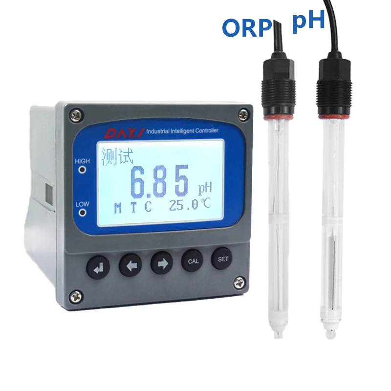 China Industrial pH And Temperature Tester Detector With Probe, pH ORP And Chlorine Measurement Instruments Meter For Water