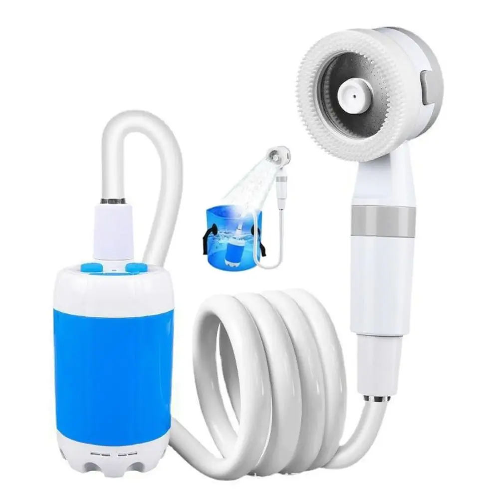 Temperature & Battery Digital Display Portable Camping Shower Rechargeable 2 Spray Modes Outdoor Bathing Supplies Lightweight