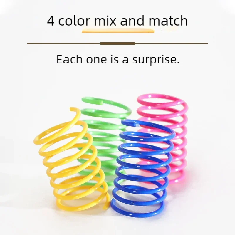 

Interactive Durable Heavy Gauge Spiral Spring Cat Toy Colorful Coil Springs Kitten Puppy Entertainment Playing Pet Chew Toy