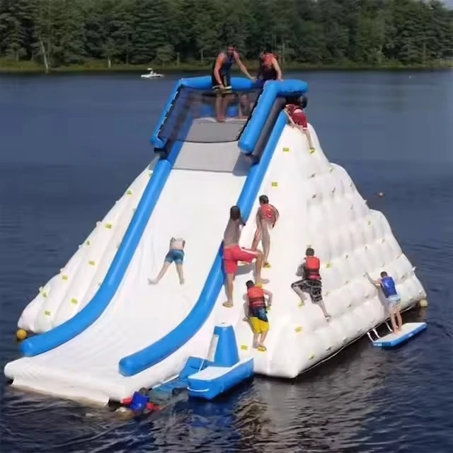 Aqua Park Mountain Climbing Wall  Inflatable Iceberg Ocean Floating Rock Climbing Inflatable Water Iceberg Slide for Kids Adult