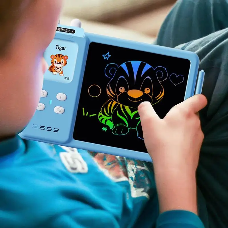 

Планшет для рисования с говорящей флэш-картой, перезаряжаемый детский планшет для письма с говорящими флэш-картами для детей 3-8 лет, каракули