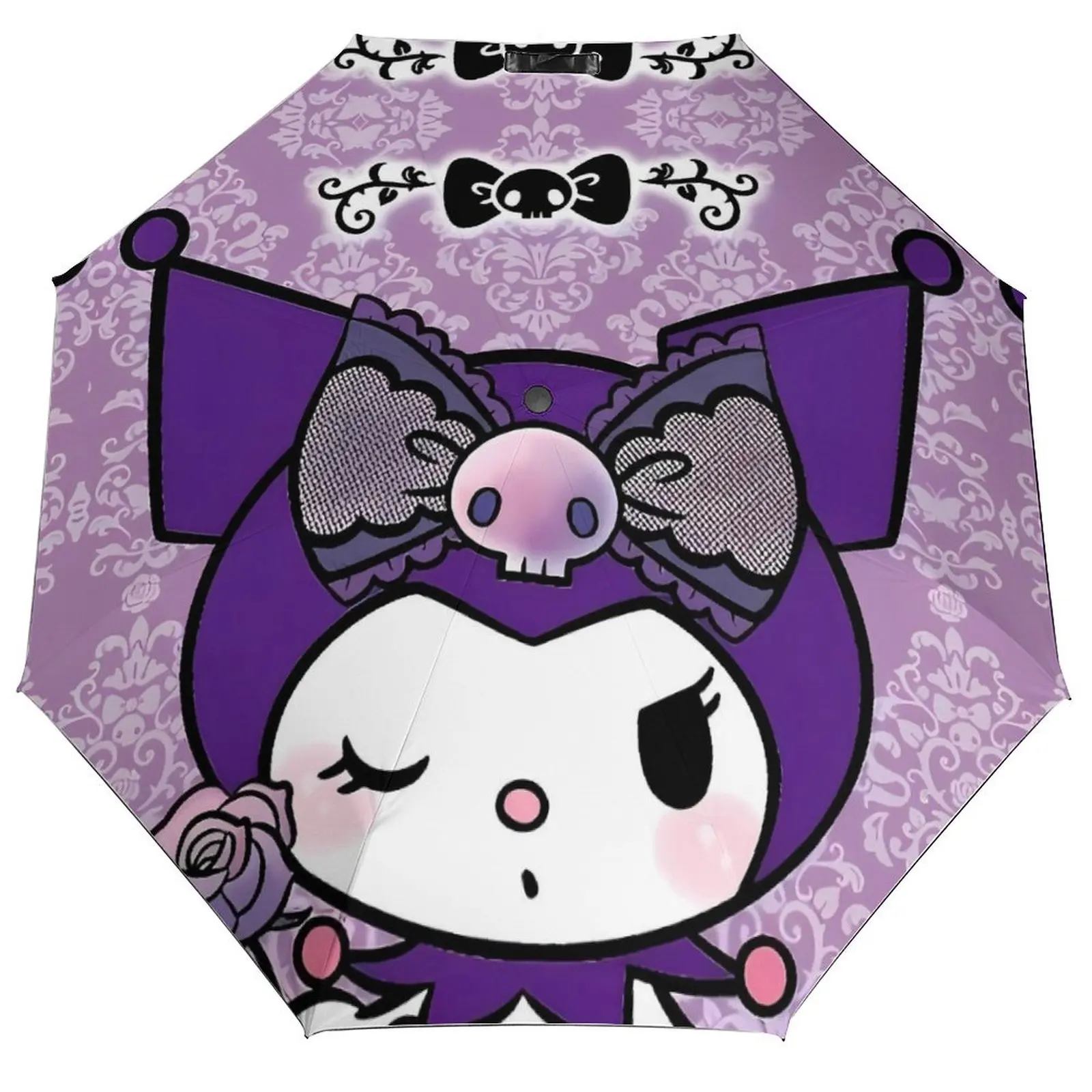 

Kawaii Kuromi японский автоматический зонт японский милый мультфильм оптовая продажа складной зонт дорожный зонт анти-УФ-зонт