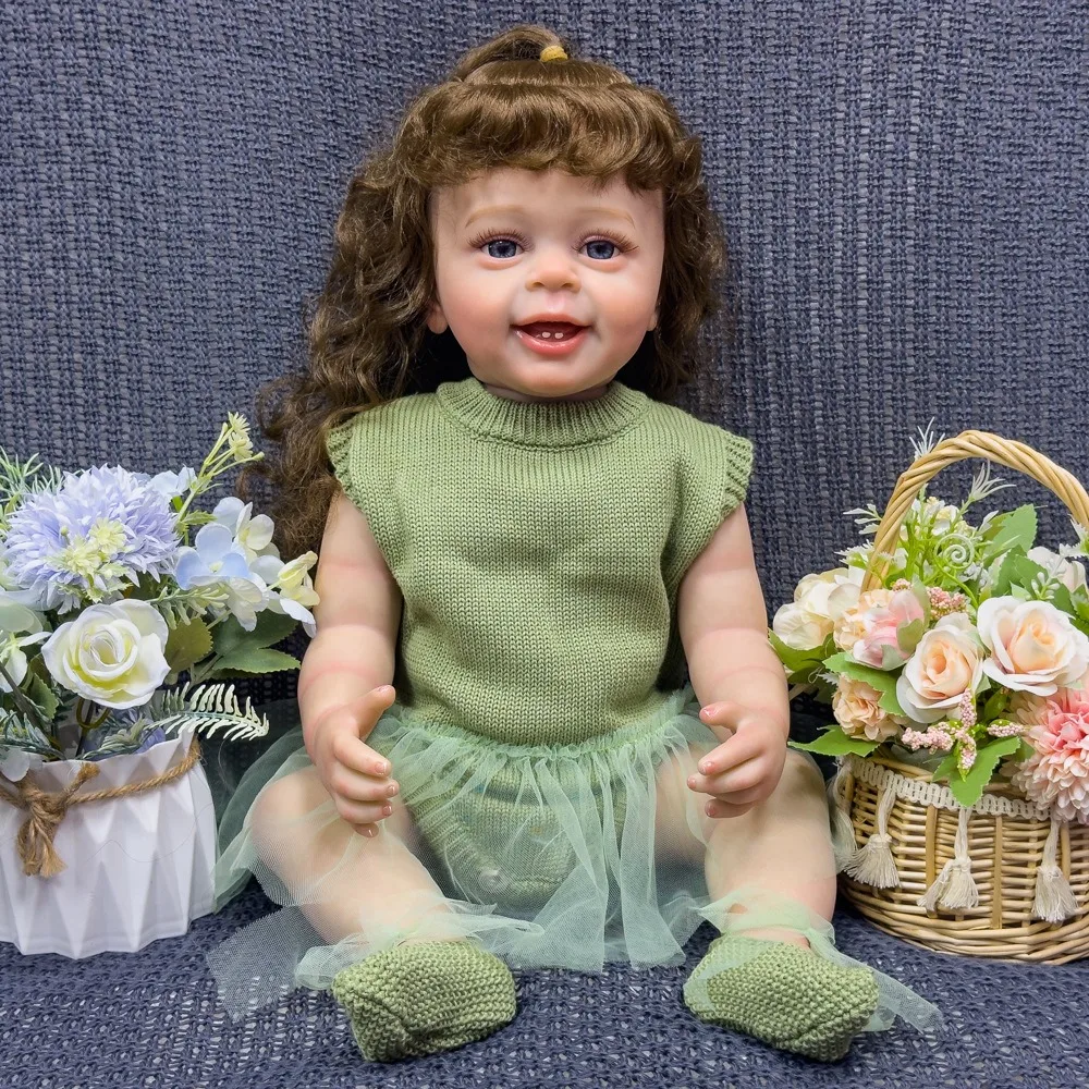Muñeca de simulación nueva muñeca Reborn de vinilo suave realista de 55CM puede sentarse o acostarse y ser un amigo de la muñeca W-211-1