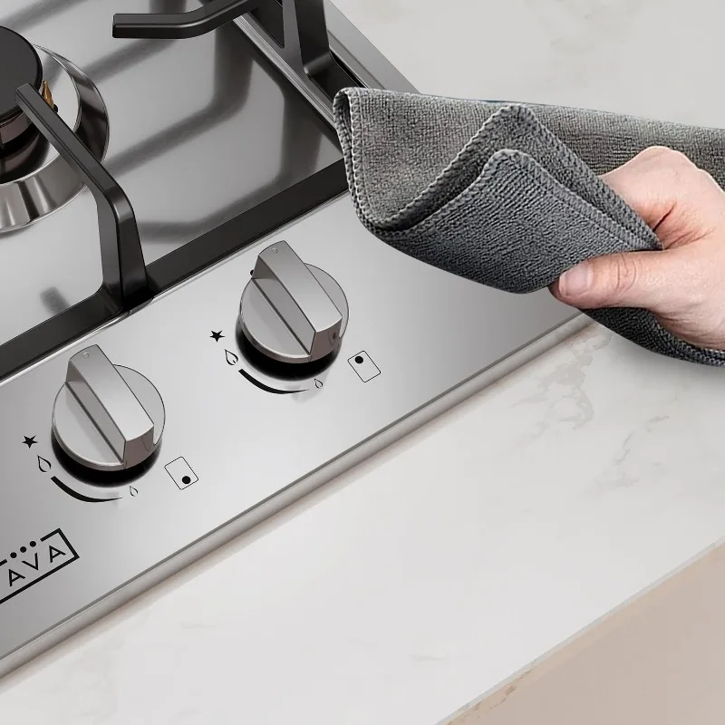 Газовая плита Empava 12 дюймов, 2 итальянские герметичные горелки Sabaf, трансформируемая для NG/LPG из нержавеющей стали, 12 дюймов