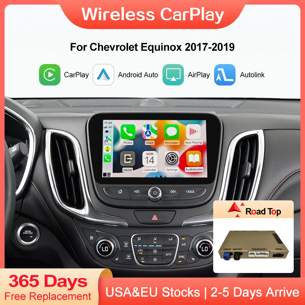 Wireless CarPlay for Chevrolet Equinox Malibu XL 2016-2019 screen Android Auto accessory Mirror Link AirPlay Car Play Function