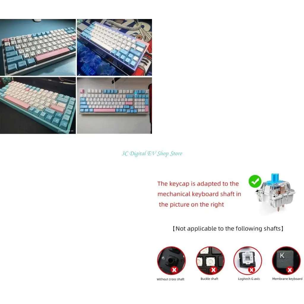 

E74D Набор клавишных колпачков с профилем Cherry PBT Dye-Sub для механической игровой клавиатуры, 140 клавиш