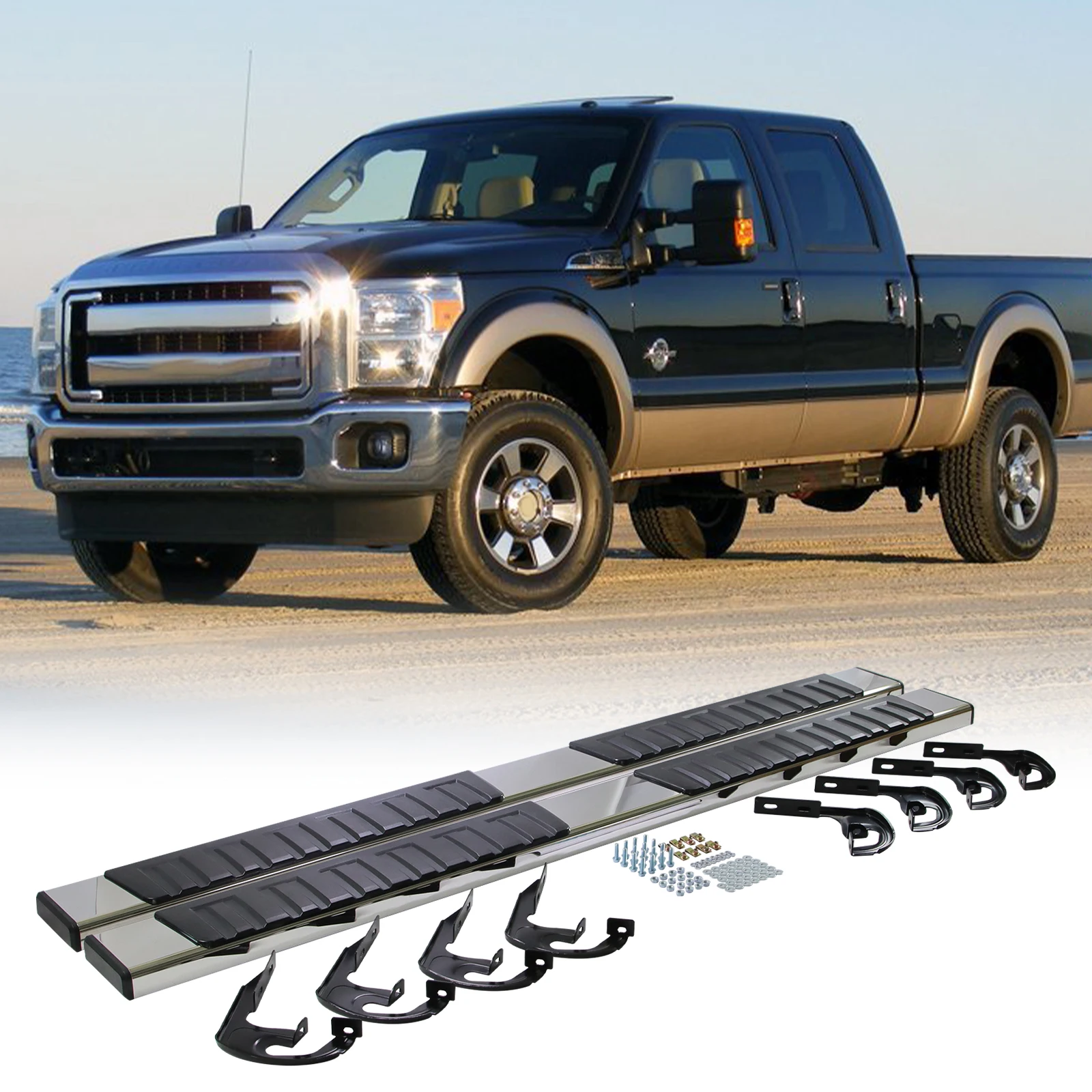 Side Step Nerf Bars Running Boards for 09-14 Ford F150 Super Crew Cab 4 Door