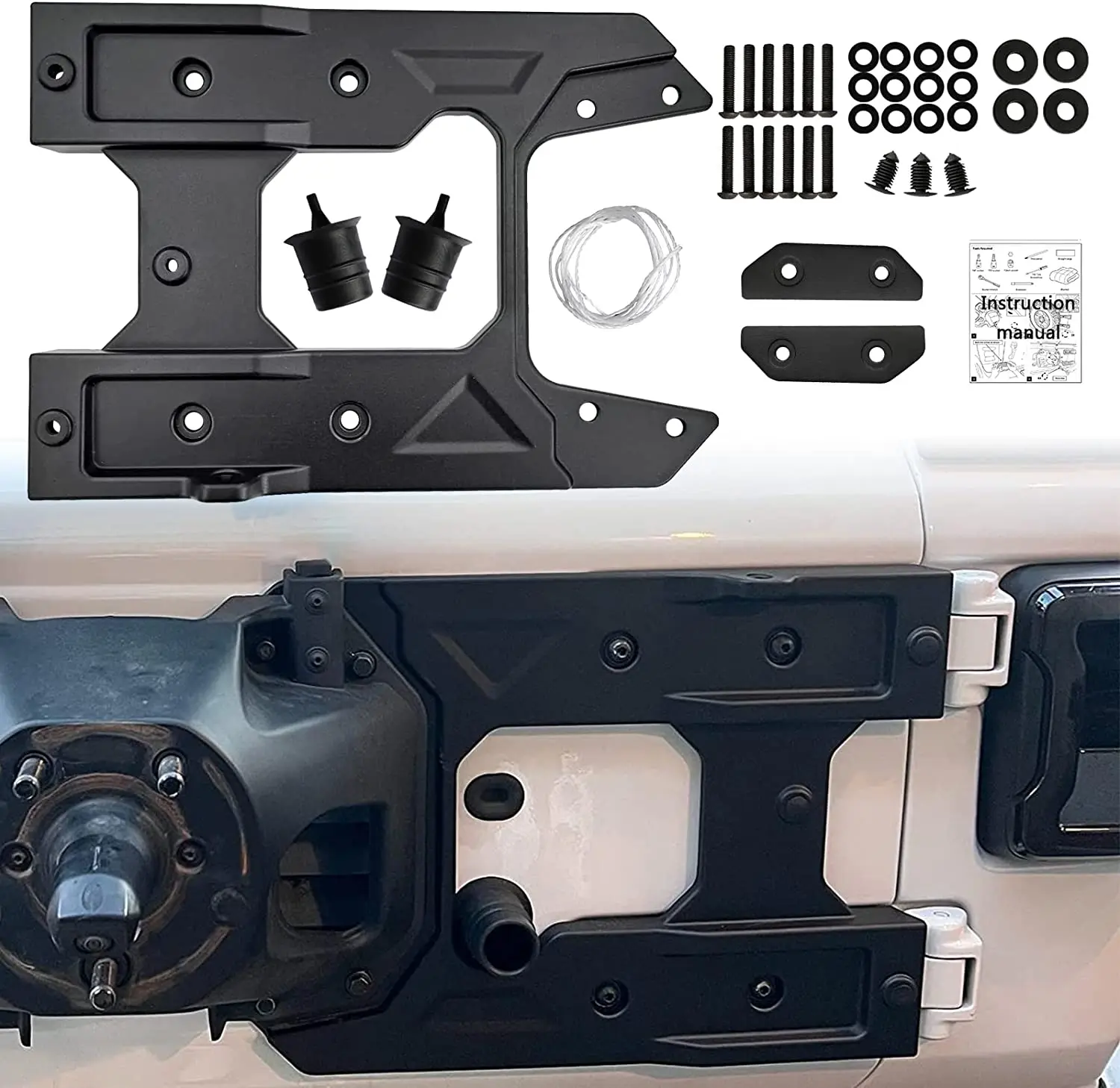 Car Spare Tire Carrier Tailgate Bracket Hinge For 2018 2019 2020 2021 Jeep Wrangler JL