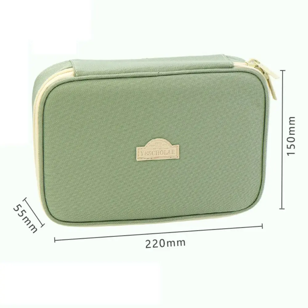 Large Capacity Pencil Cases Multi-function Wear-resistant Stationery Storage Box High Quality Canvas Zipper Pencil Bag